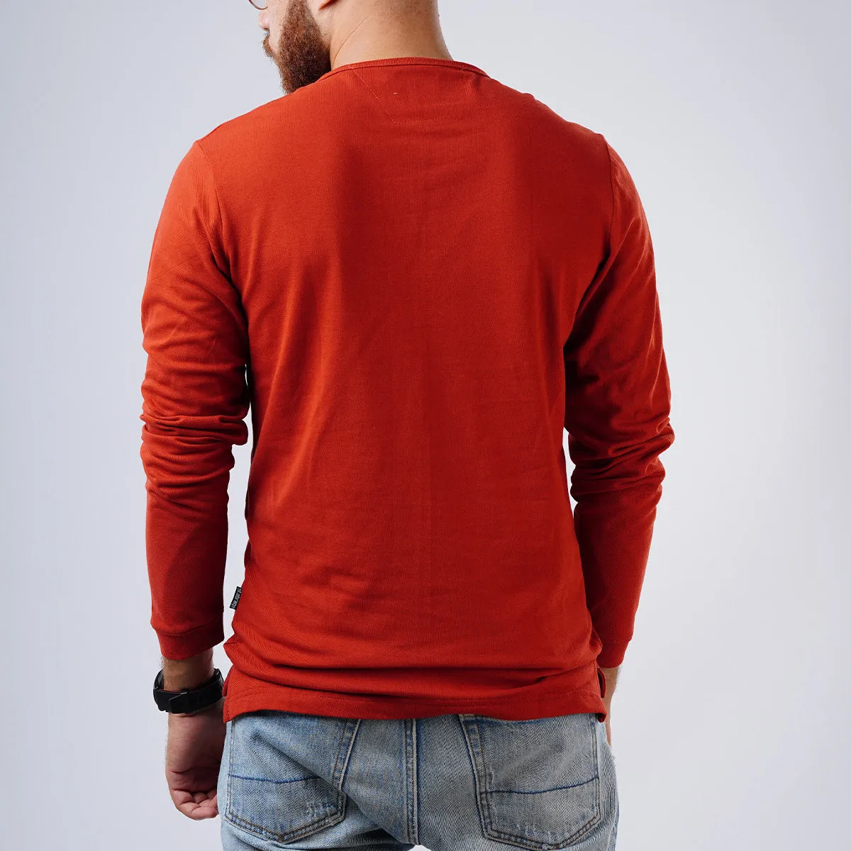 Henley Pique Long Sleeve