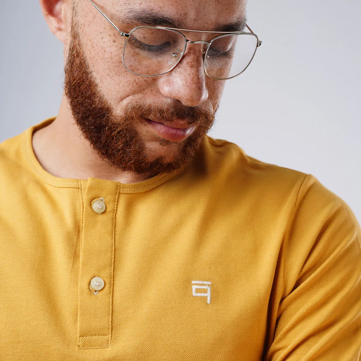 Henley Pique Long Sleeve