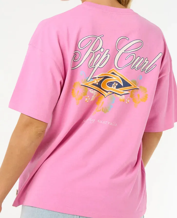Hibiscus Diamond Heritage Tee - Pink