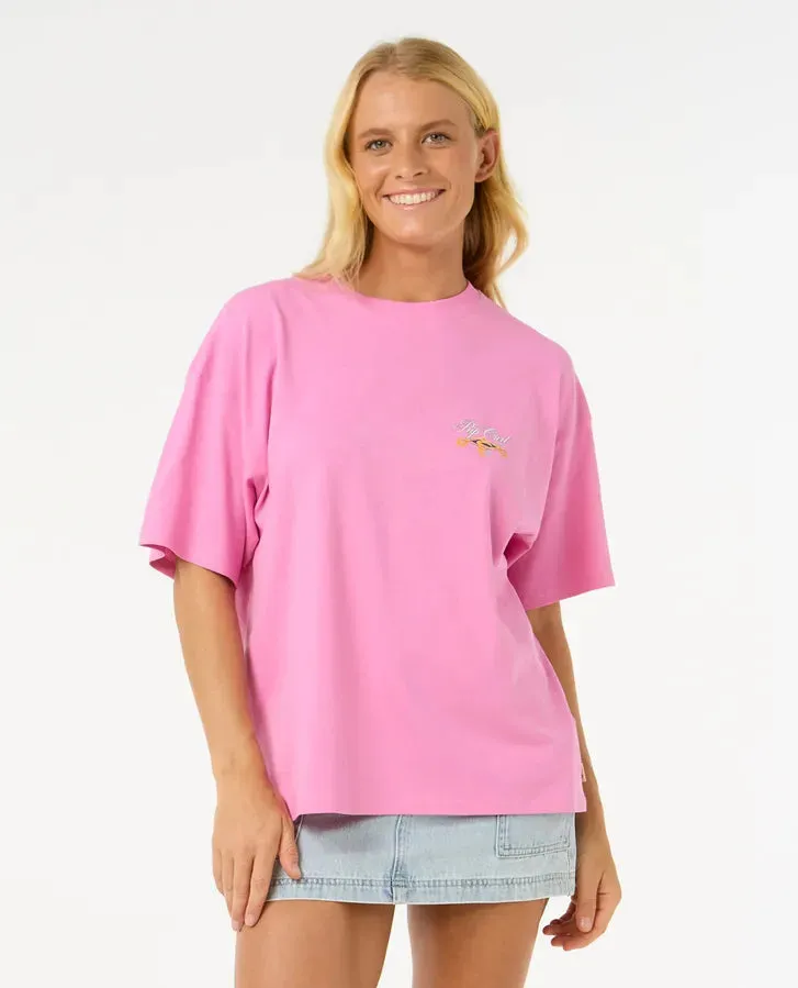 Hibiscus Diamond Heritage Tee - Pink