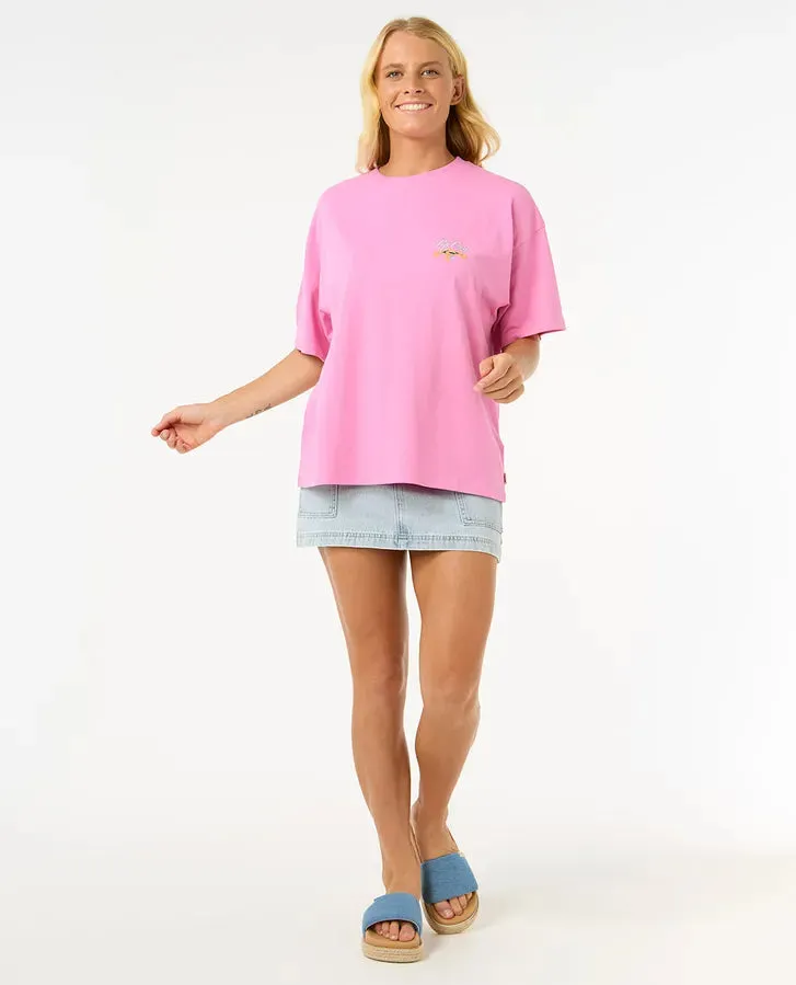 Hibiscus Diamond Heritage Tee - Pink