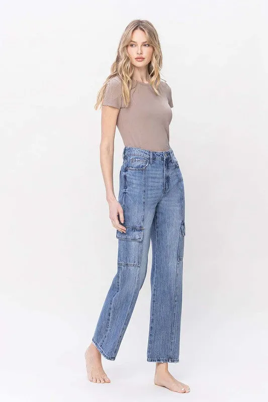 High Rise Dad Cargo Jeans, Vervet