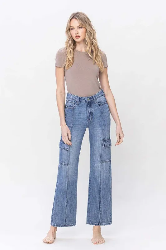 High Rise Dad Cargo Jeans, Vervet