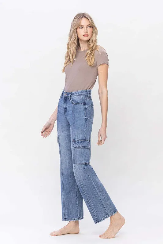 High Rise Dad Cargo Jeans, Vervet