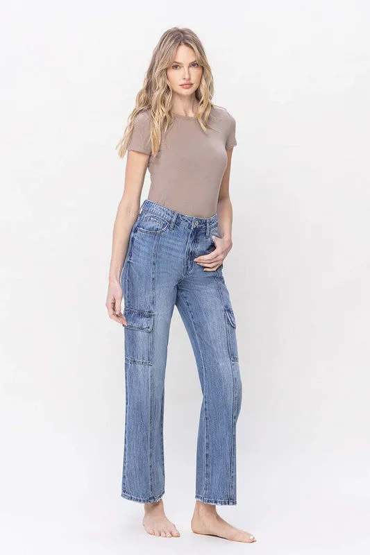 High Rise Dad Cargo Jeans, Vervet