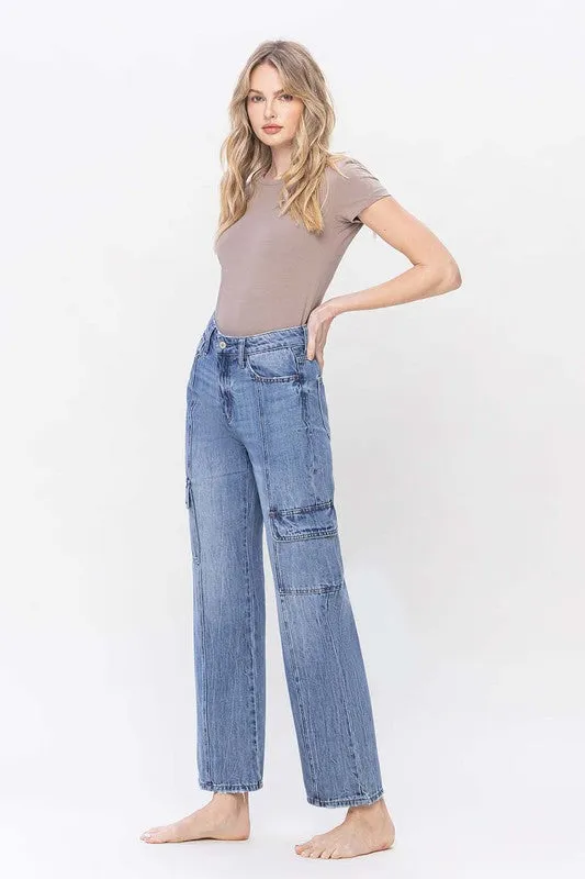 High Rise Dad Cargo Jeans, Vervet