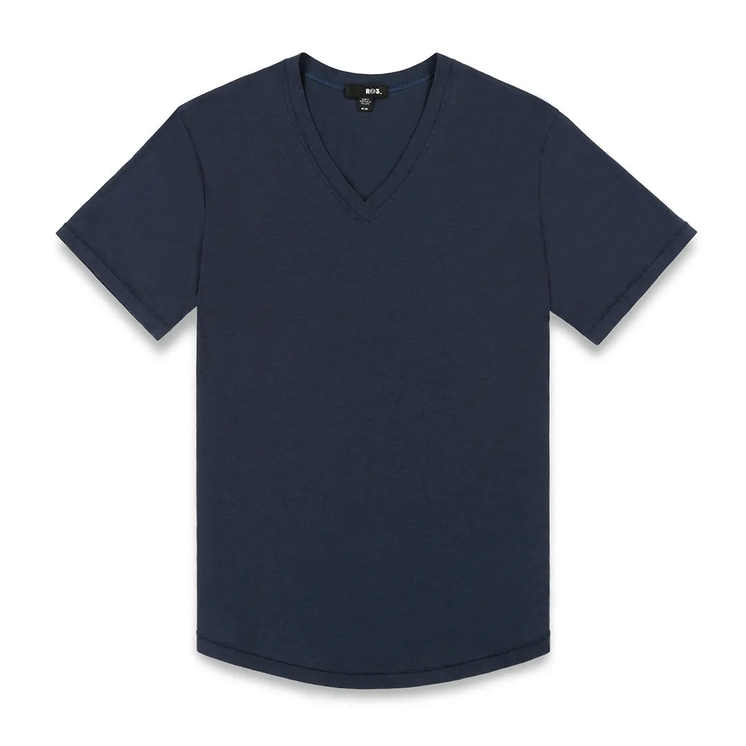 High Twist Summer V-Neck T-Shirt Uniform Navy