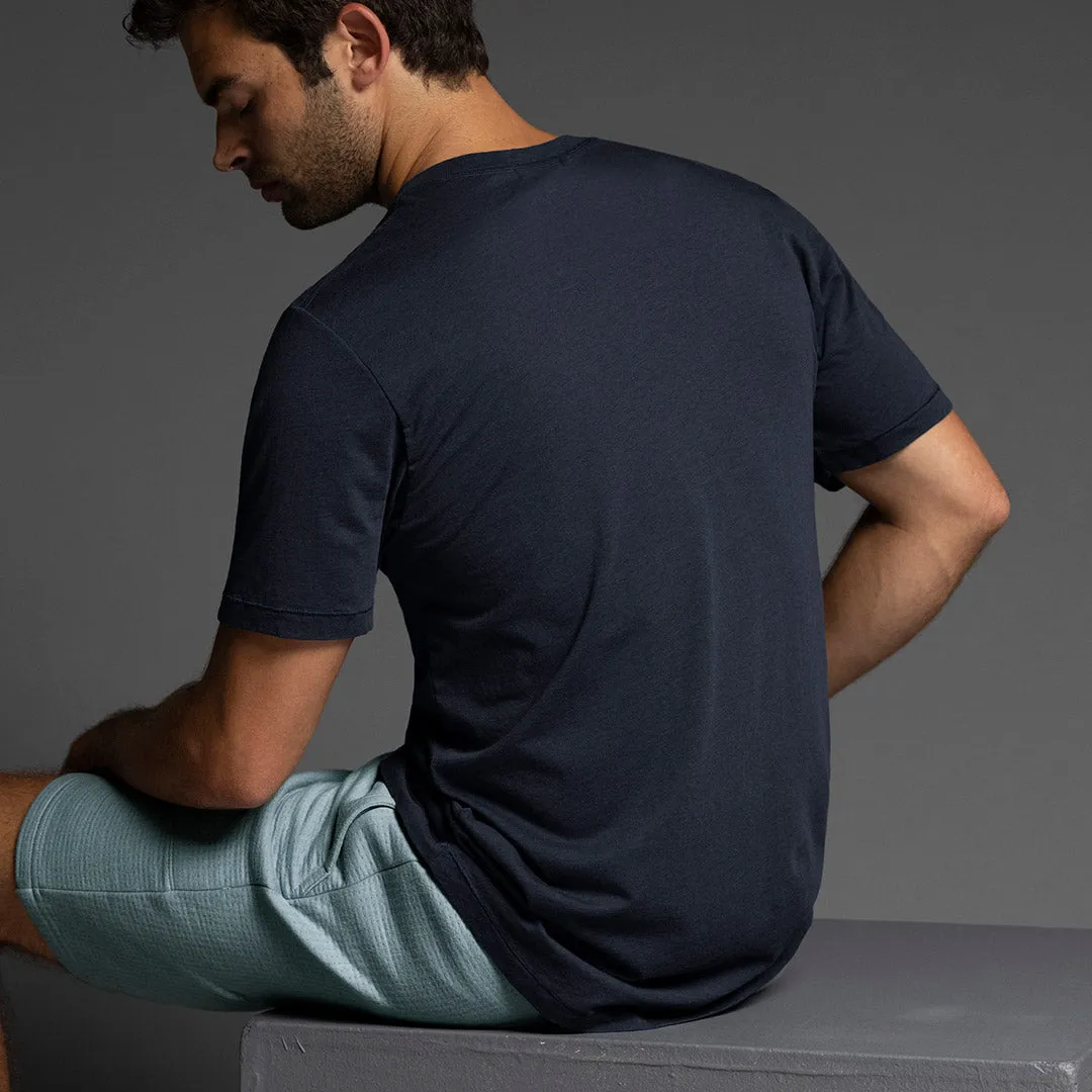 High Twist Summer V-Neck T-Shirt Uniform Navy