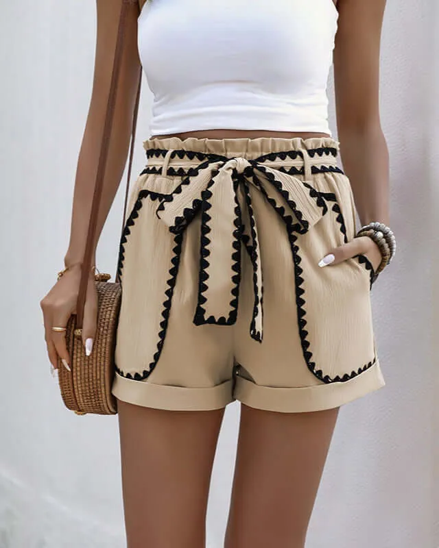High Waist Paperbag Shorts | Tie Waist Summer Shorts