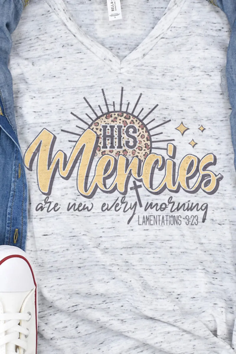 His Mercies Are New Unisex V-Neck Tee