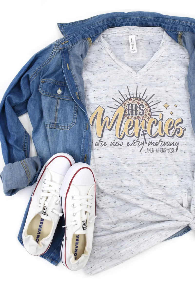 His Mercies Are New Unisex V-Neck Tee