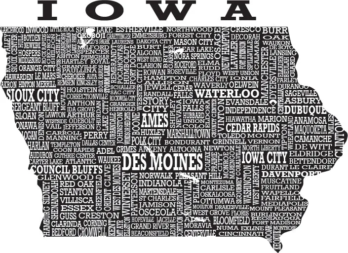 Hometown Iowa Short Sleeve Tee Shirt Crew/V-neck-Dark Grey Heather