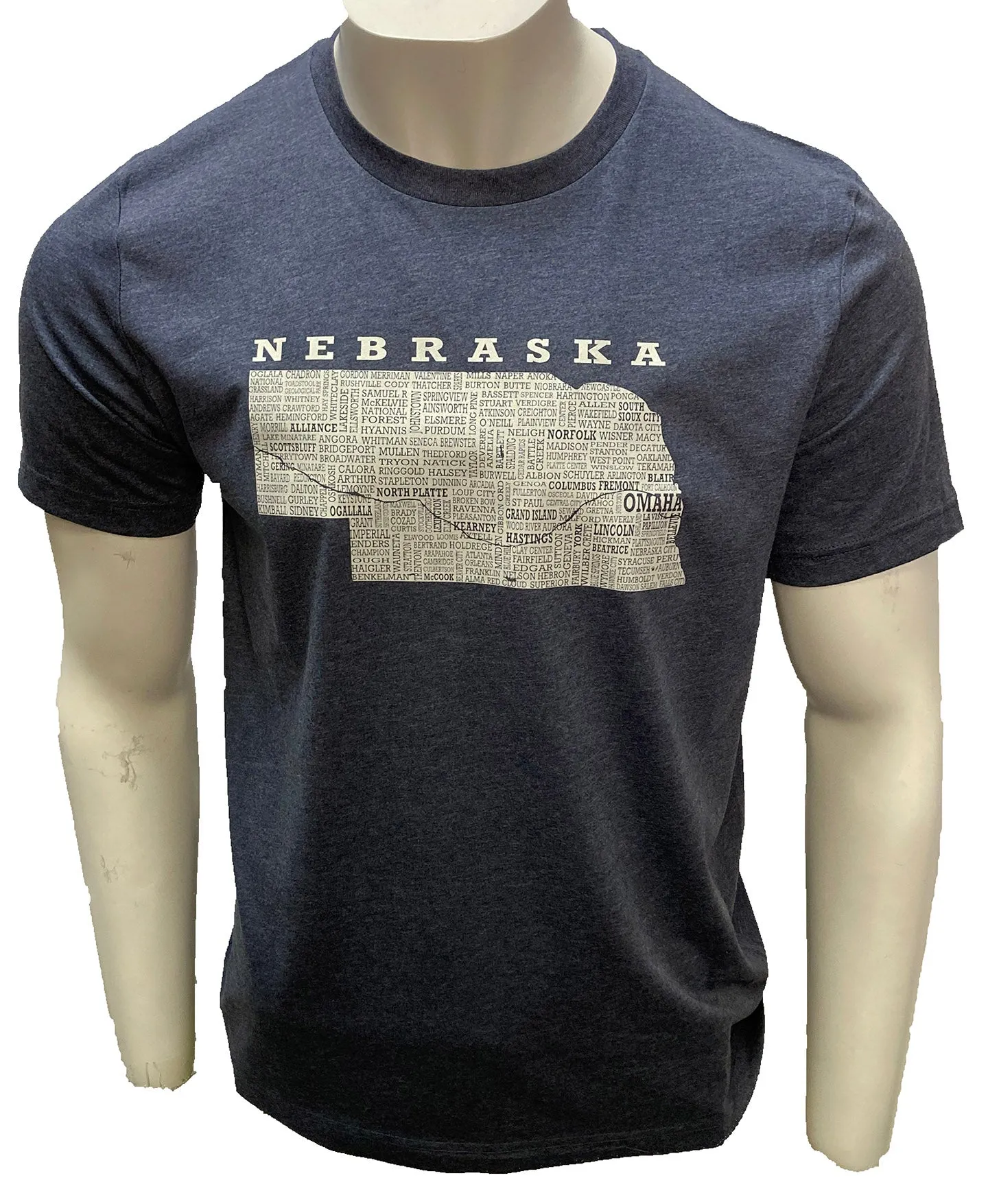 Hometown Nebraska Short Sleeved Tee - Heather Navy