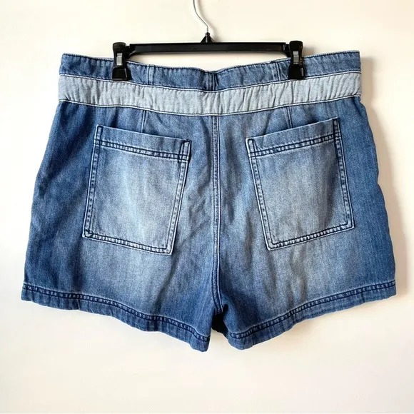 Hudson Belted Paperbag Denim Shorts In Heatwave 31