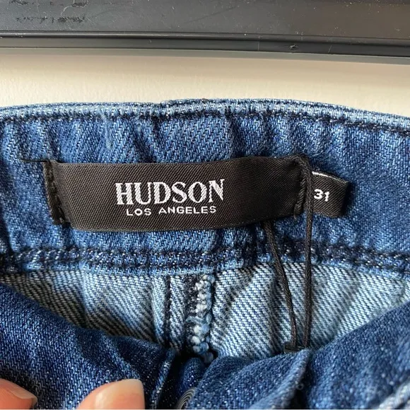 Hudson Belted Paperbag Denim Shorts In Heatwave 31