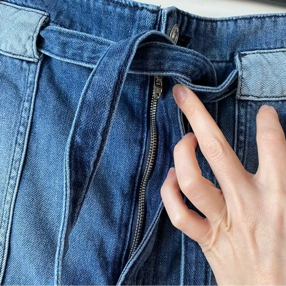 Hudson Belted Paperbag Denim Shorts In Heatwave 31