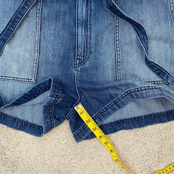 Hudson Belted Paperbag Denim Shorts In Heatwave 31