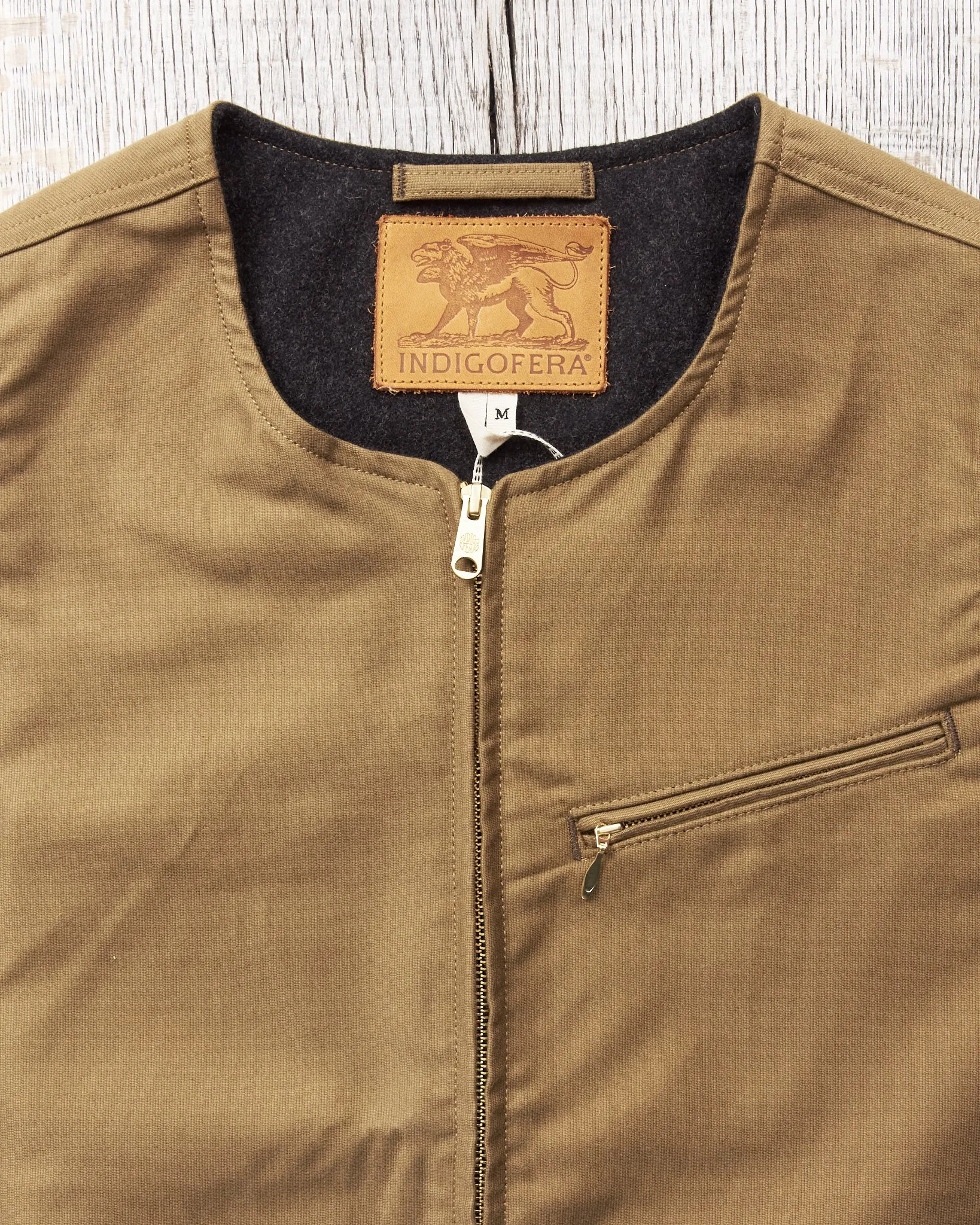 Indigofera Iconic Vest Bedford Cord Dark Beige