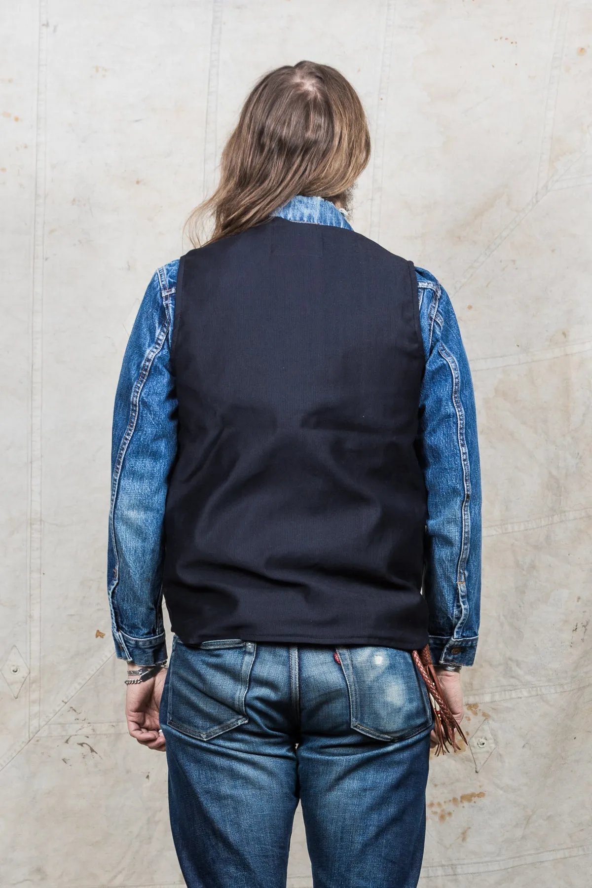 Indigofera Iconic Vest Black Grosgrain