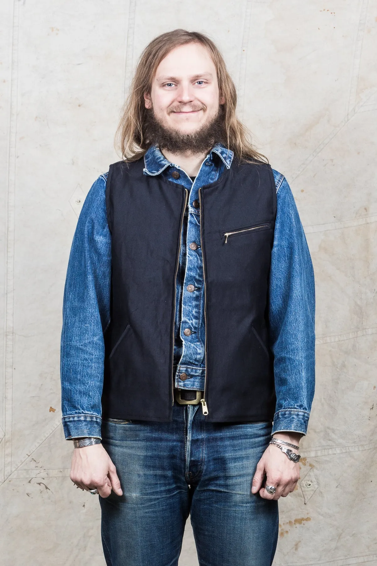 Indigofera Iconic Vest Black Grosgrain
