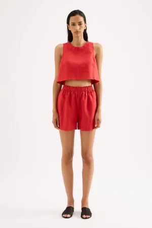 Ingrid Linen Short CHILLI
