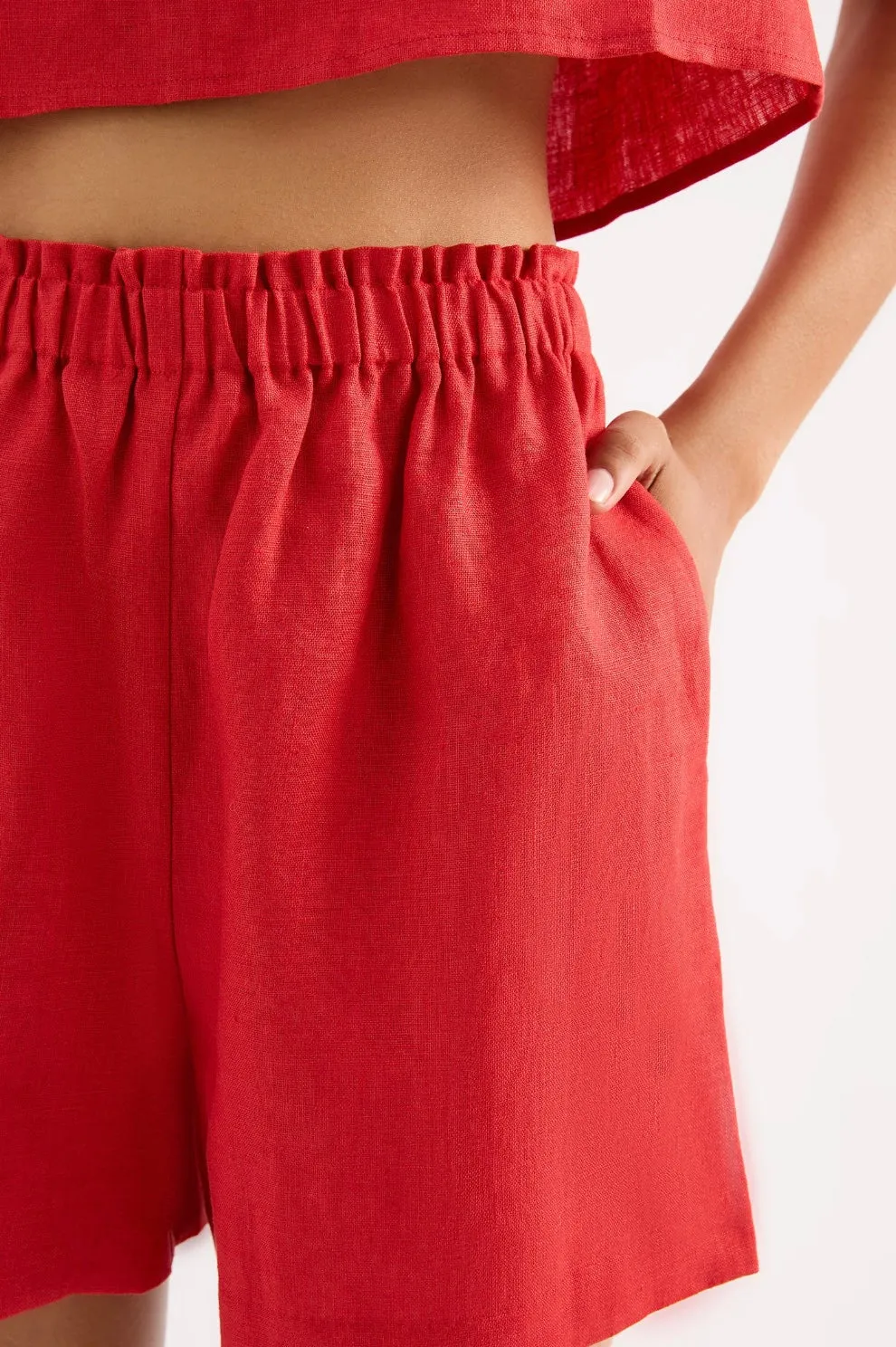 Ingrid Linen Short CHILLI