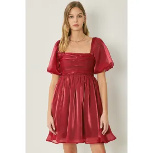 It Shimmers and Shines Dress in Ruby