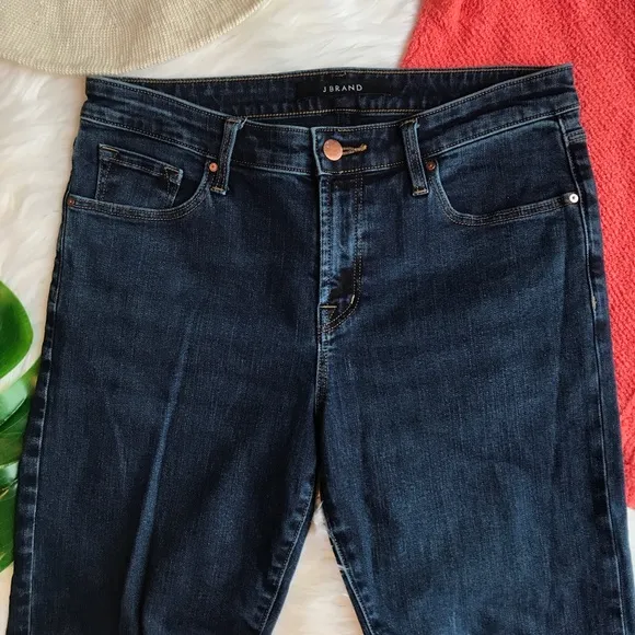 J Brand High Waisted Blue Straight Leg Jeans
