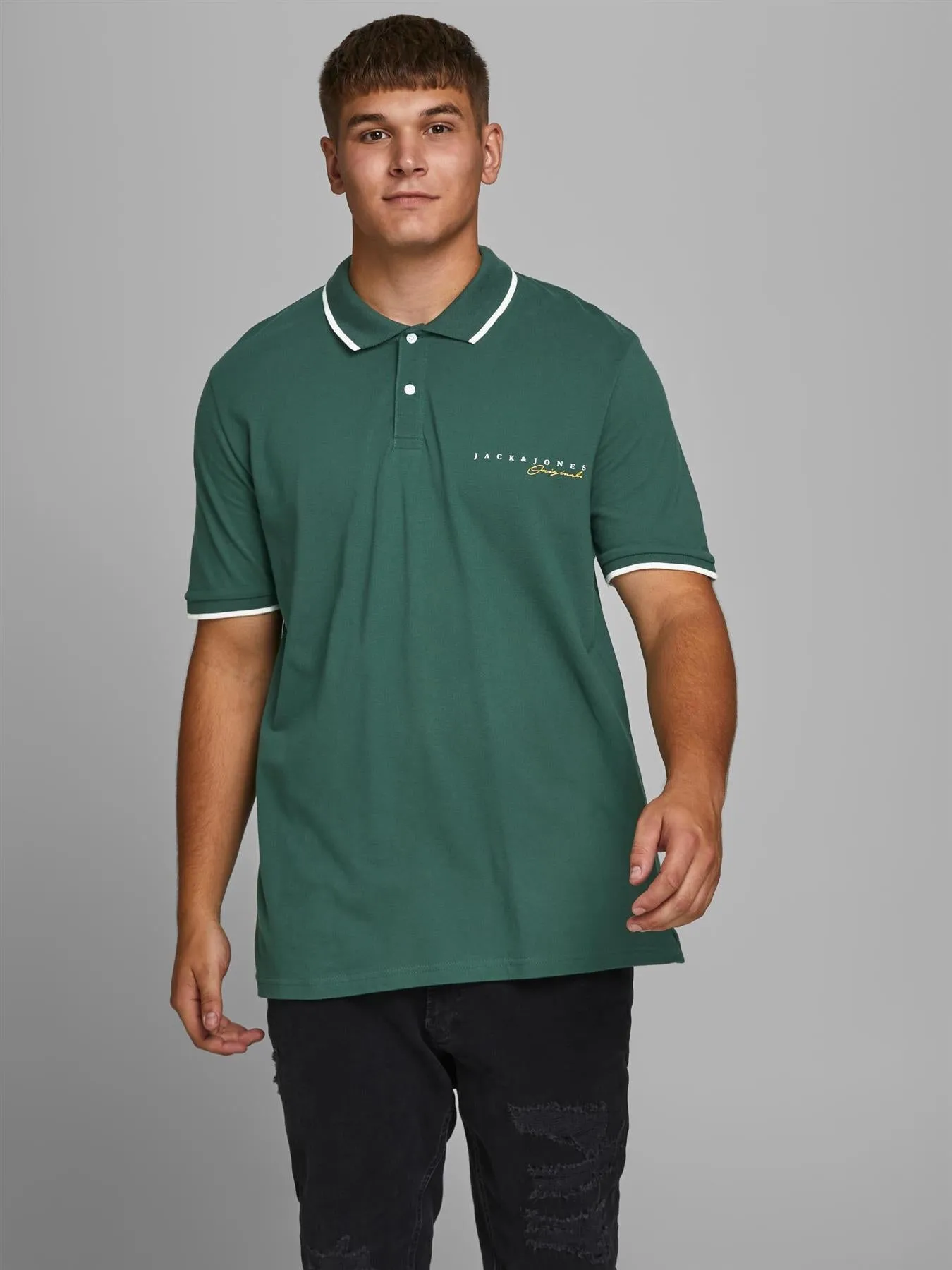Jack & Jones Men's Plus Size Cotton Short Sleeve Pique Polo US1L-US6XL, 2 Colours