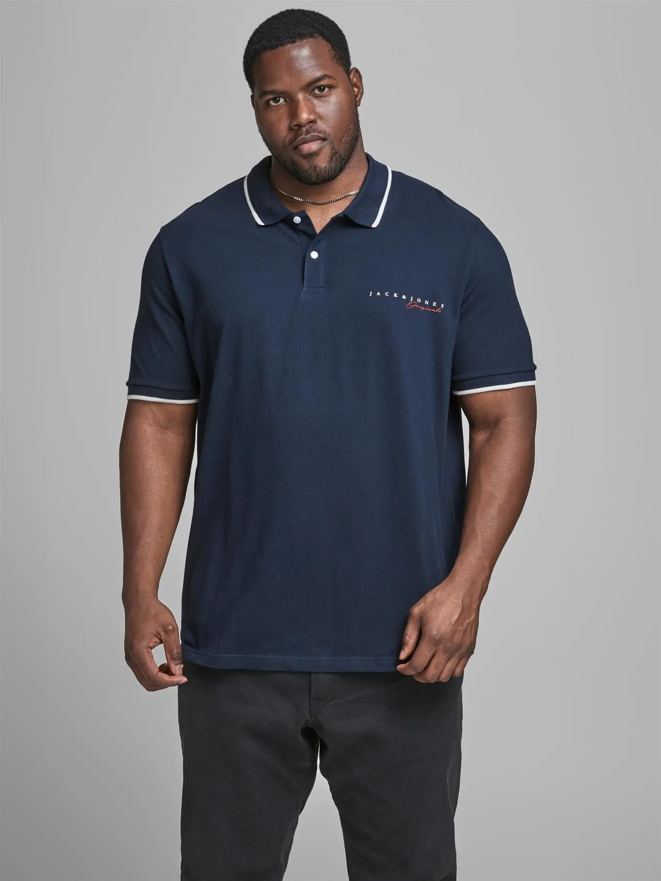 Jack & Jones Men's Plus Size Cotton Short Sleeve Pique Polo US1L-US6XL, 2 Colours
