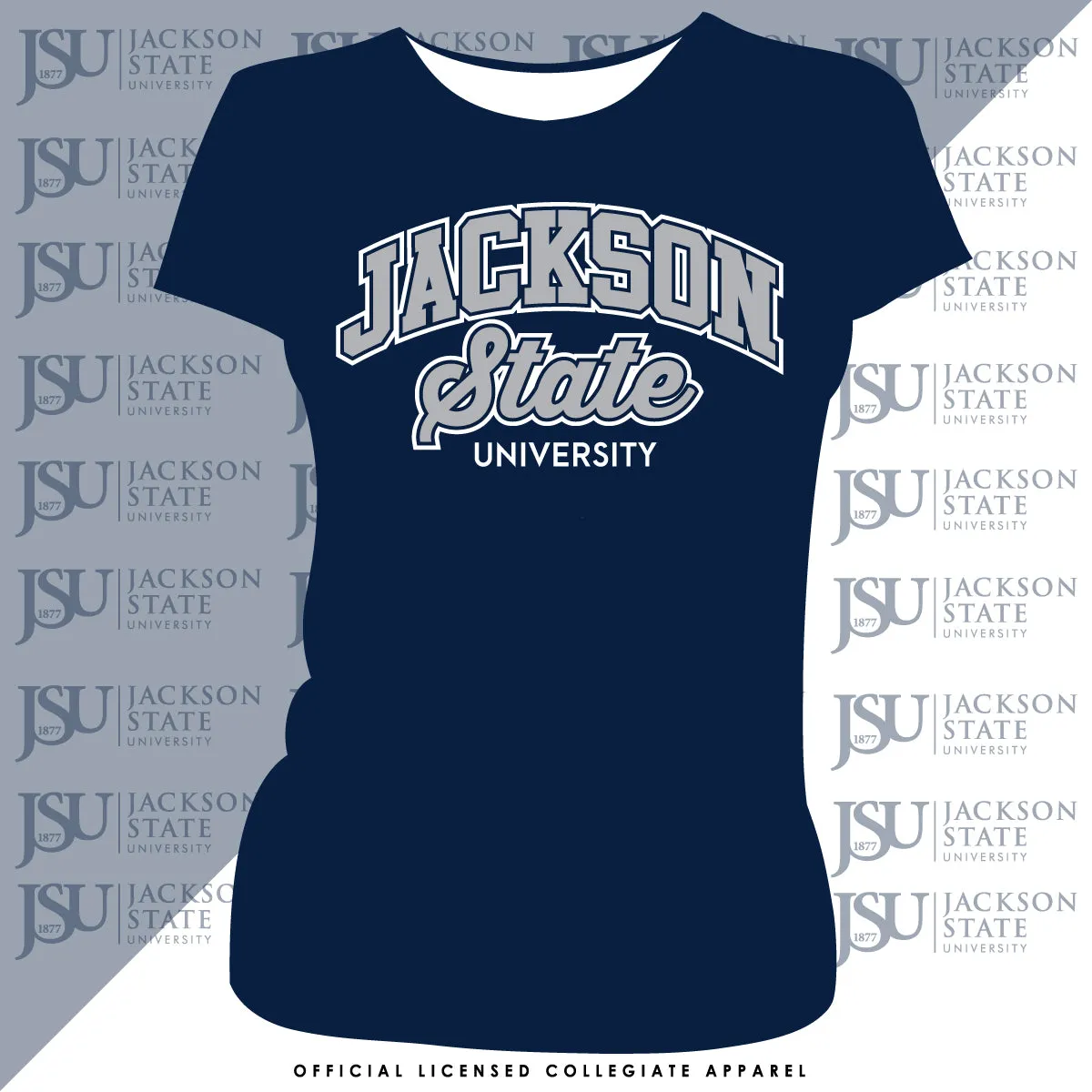 Jackson St. | Univ. ARCH Navy Ladies Tees -Z-