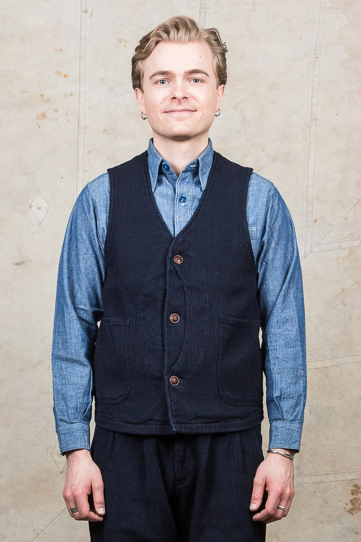 Japan Blue Sashiko Hunting Vest