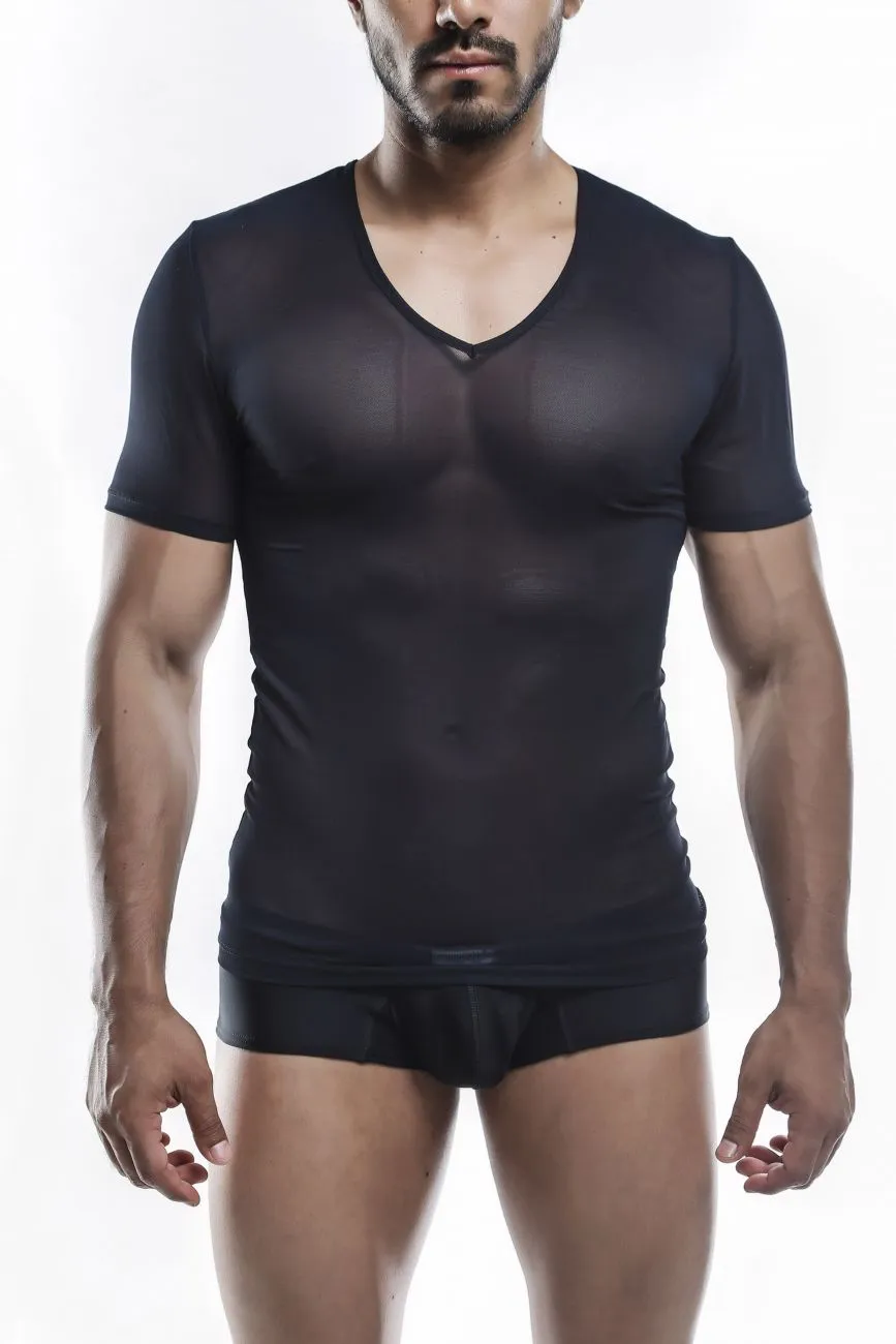 Joe Snyder JS29 V Neck Tank Top Black Mesh