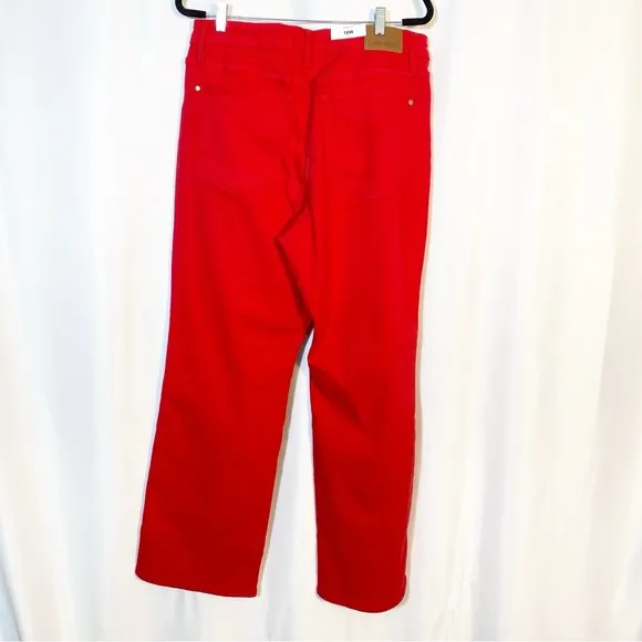 Judy Blue 90’s High Rise Straight Leg Garment Dyed Jeans Red
