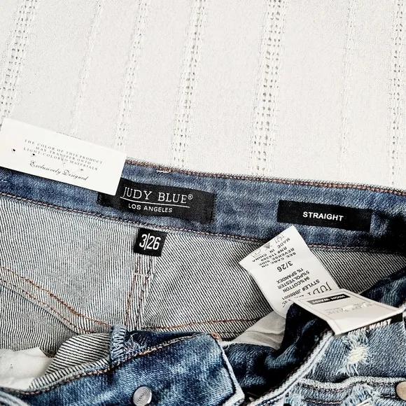 Judy Blue High Rise Straight Cropped Jeans Size 3/26 Women's 4/6 Rare Unique
