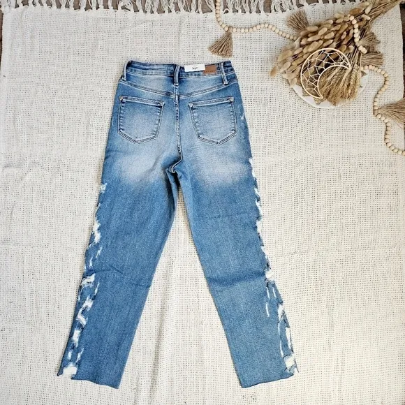 Judy Blue High Rise Straight Cropped Jeans Size 3/26 Women's 4/6 Rare Unique