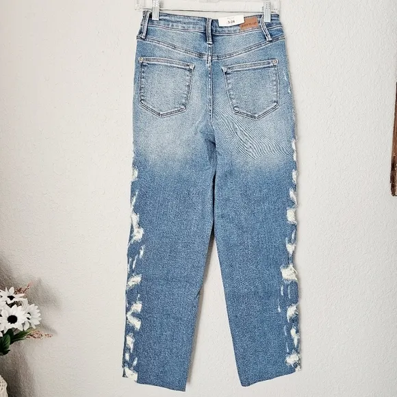 Judy Blue High Rise Straight Cropped Jeans Size 3/26 Women's 4/6 Rare Unique