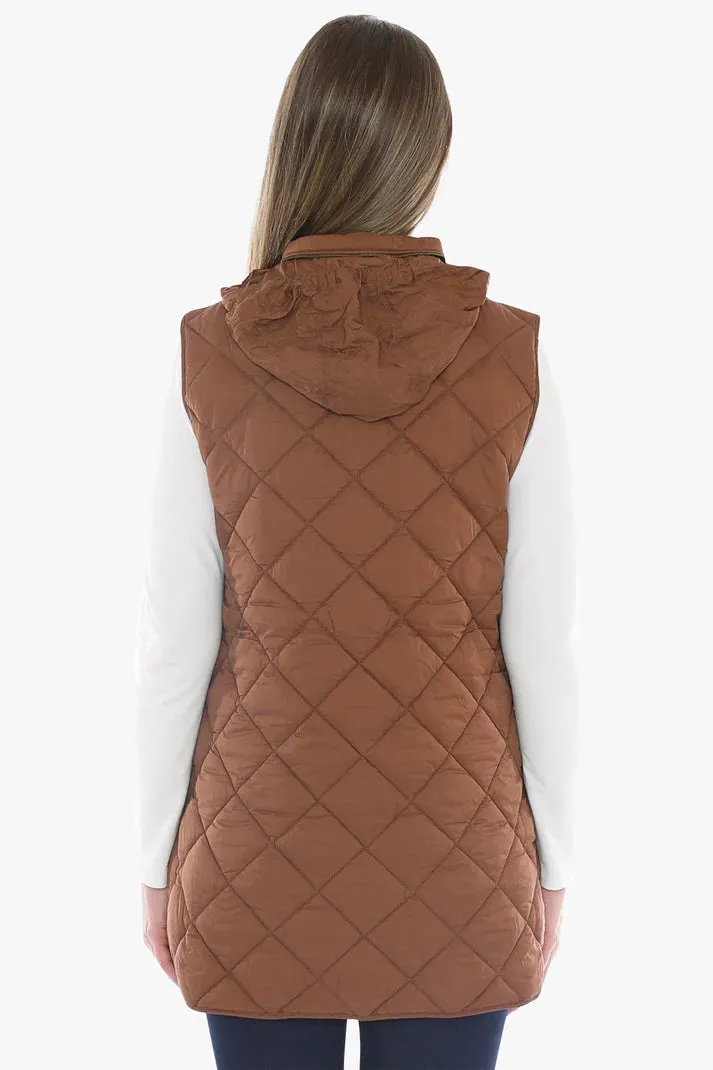 JUMP LONGLINE PUFFER VEST CINNAMON