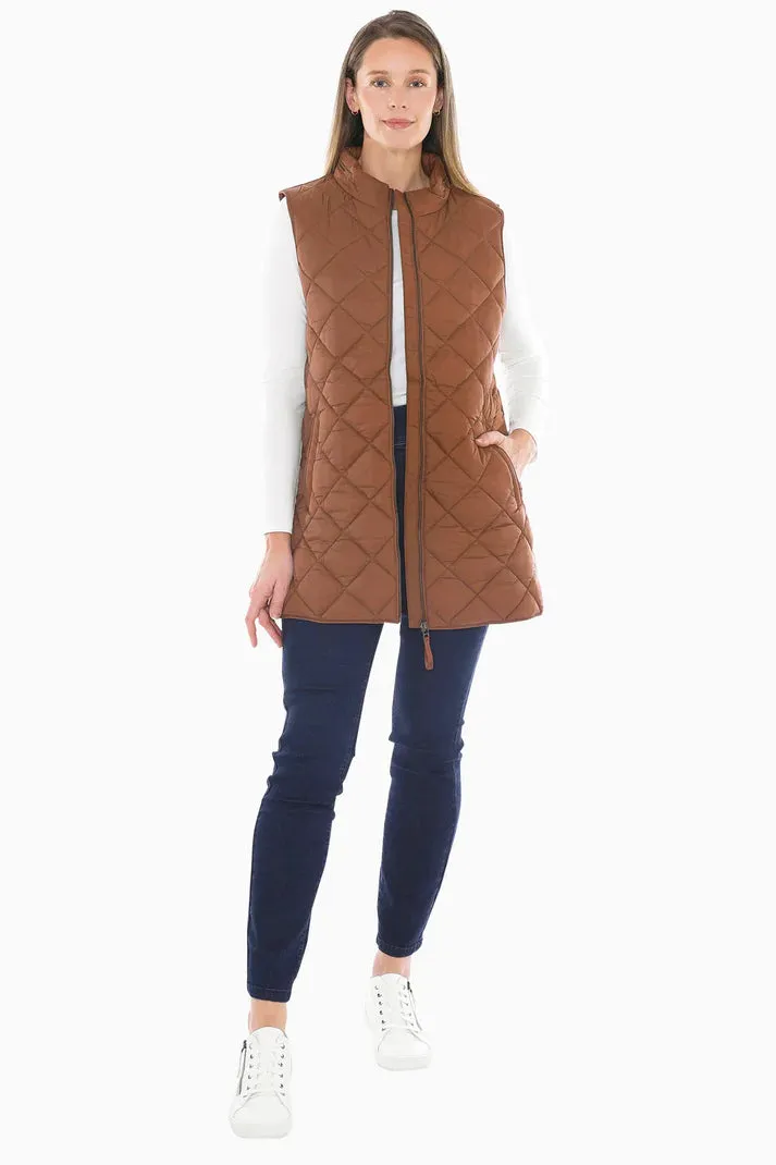 JUMP LONGLINE PUFFER VEST CINNAMON