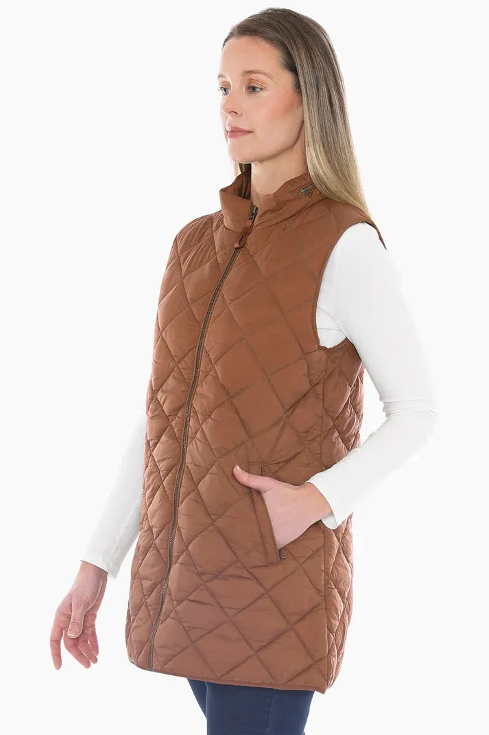 JUMP LONGLINE PUFFER VEST CINNAMON