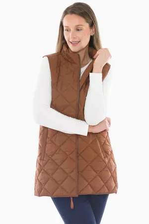 JUMP LONGLINE PUFFER VEST CINNAMON