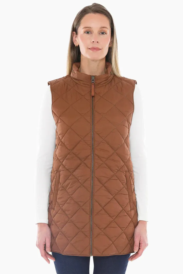JUMP LONGLINE PUFFER VEST CINNAMON