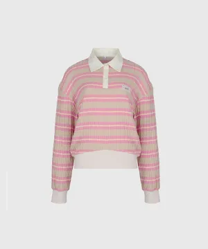 KANDINI  Blossom Striped Collar Knit - Pink