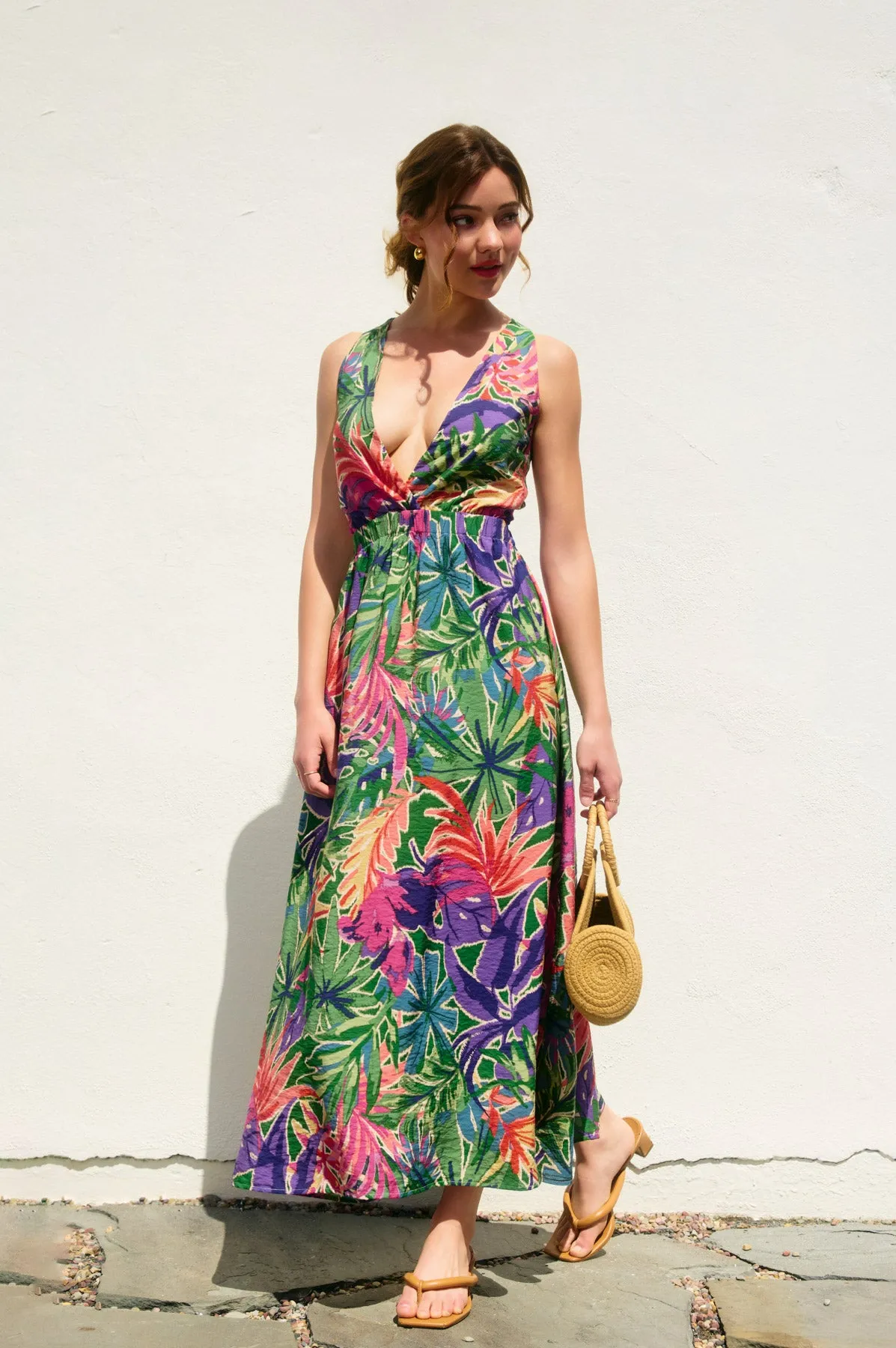 Katy V Neck Sleeveless Midi Dress