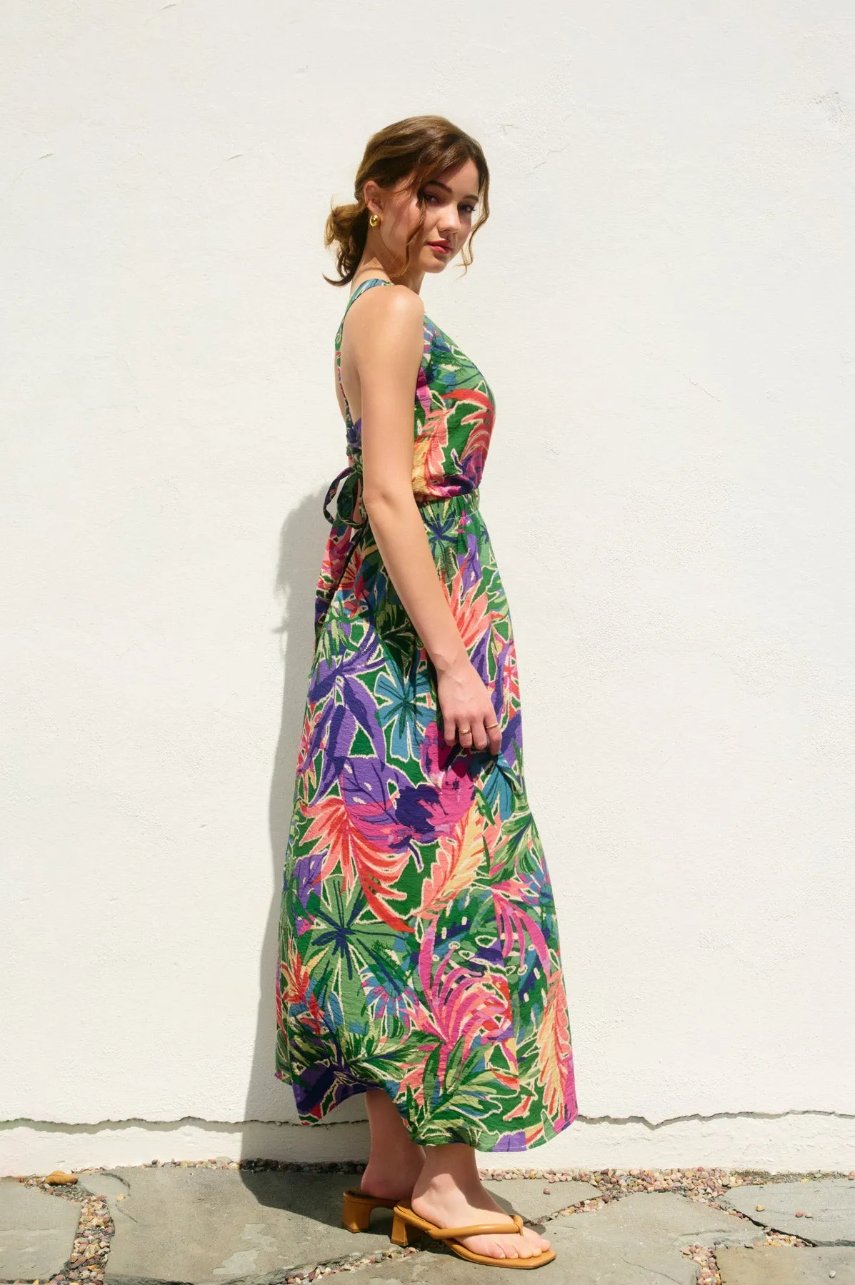 Katy V Neck Sleeveless Midi Dress