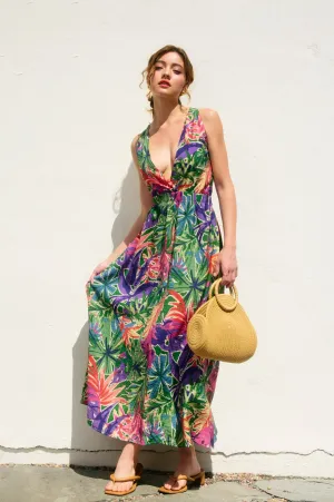 Katy V Neck Sleeveless Midi Dress