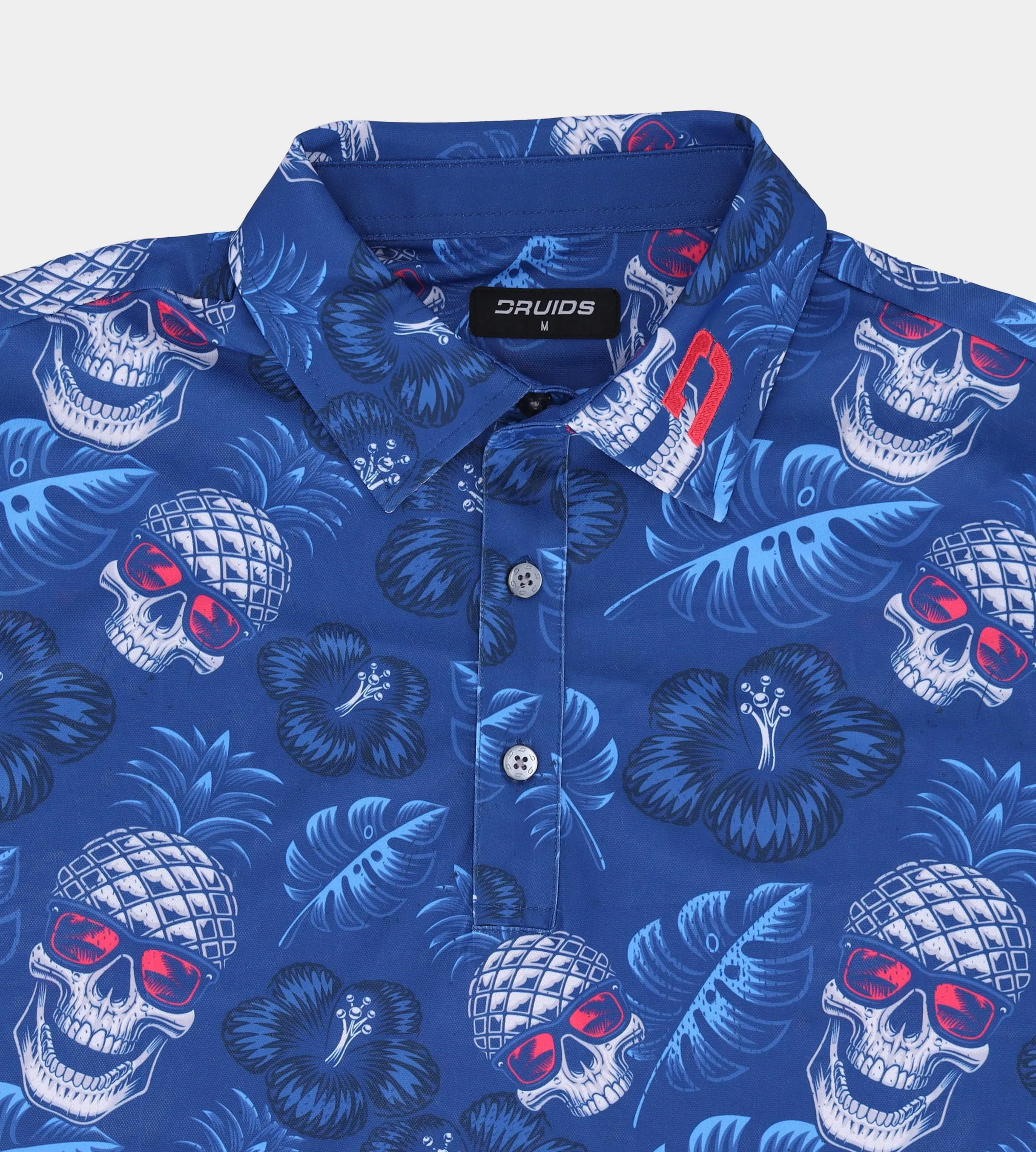 KIDS PINAPPLE SKULLS POLO - NAVY/CORAL