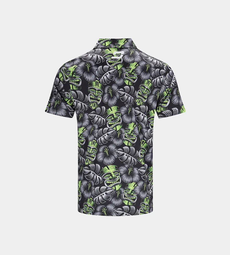 KIDS TIKI POLO - BLACK/LIME