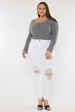 Kristy High Rise Slim Straight Jeans (Plus Size)