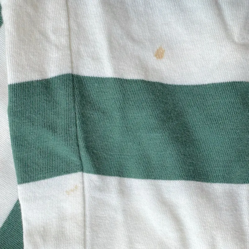 Kule The Rugby Striped Polo Shirt Green/White Size Large Long Sleeve Top